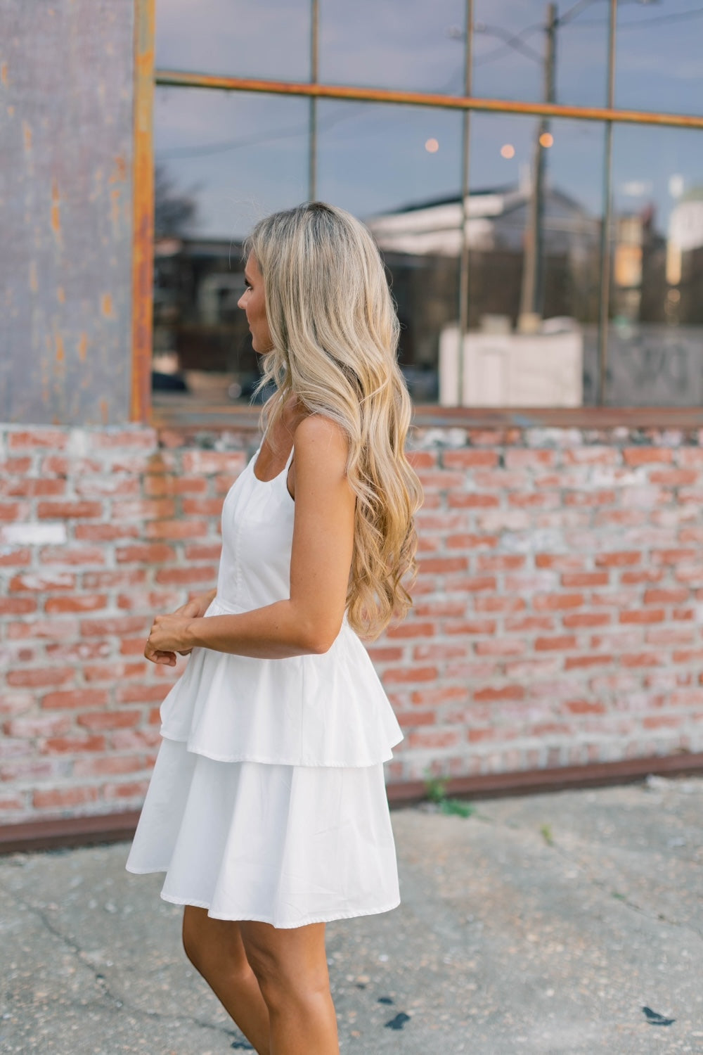 The Rina White Poplin Mini Dress
