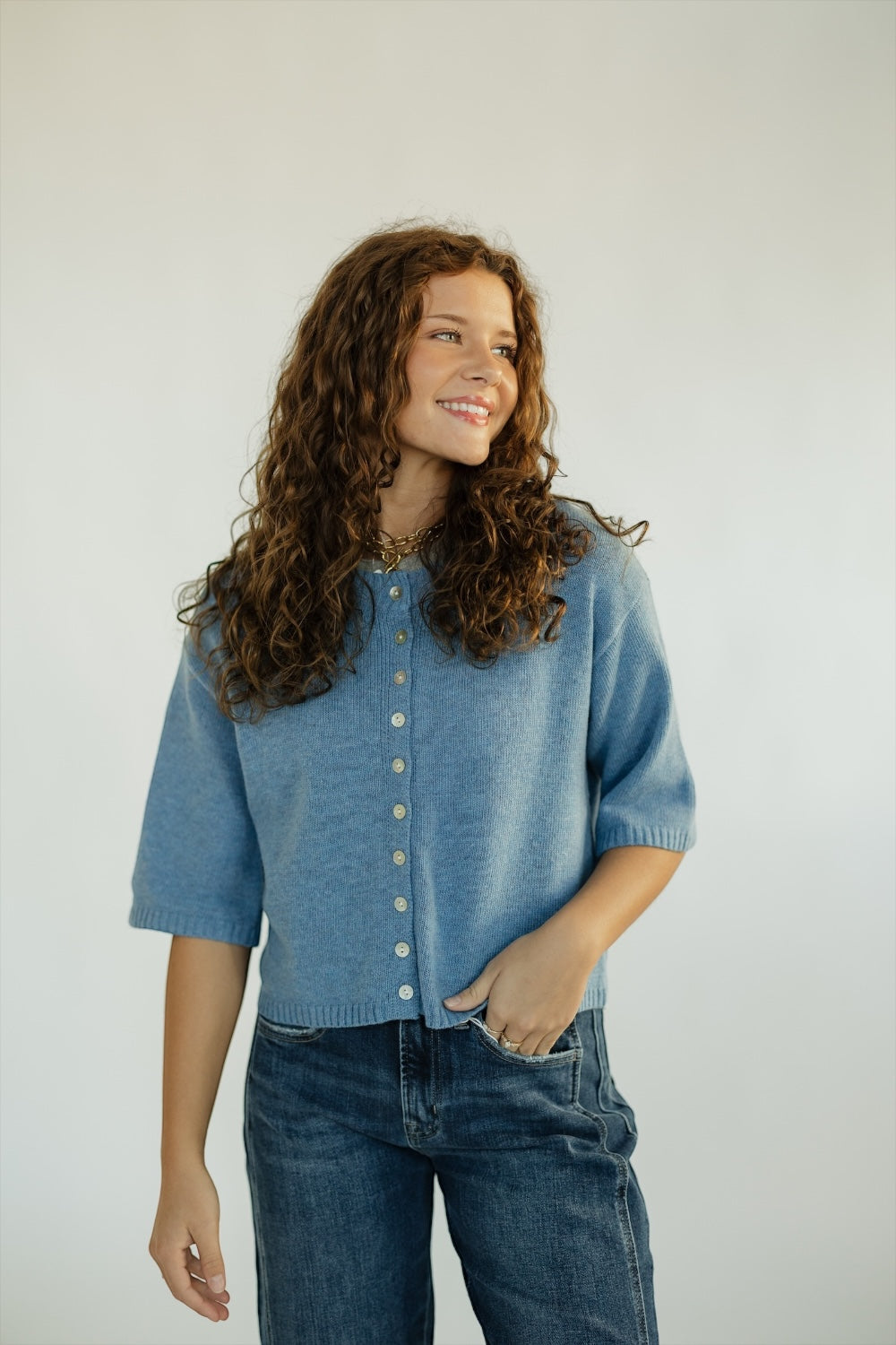 The Stacey Blue Cardigan