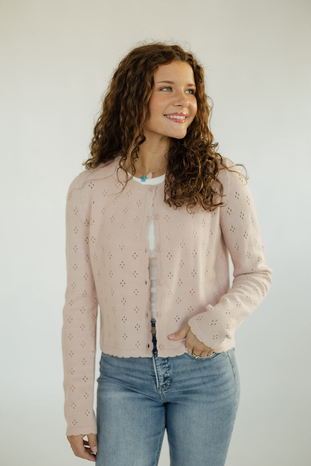 The Carmela Cardigan in Pink