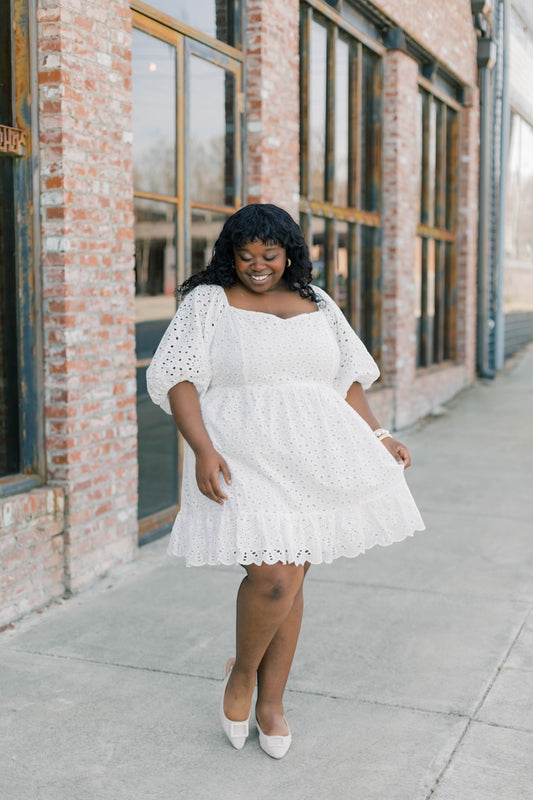 Sophy Eyelet Sweetheart Mini Dress