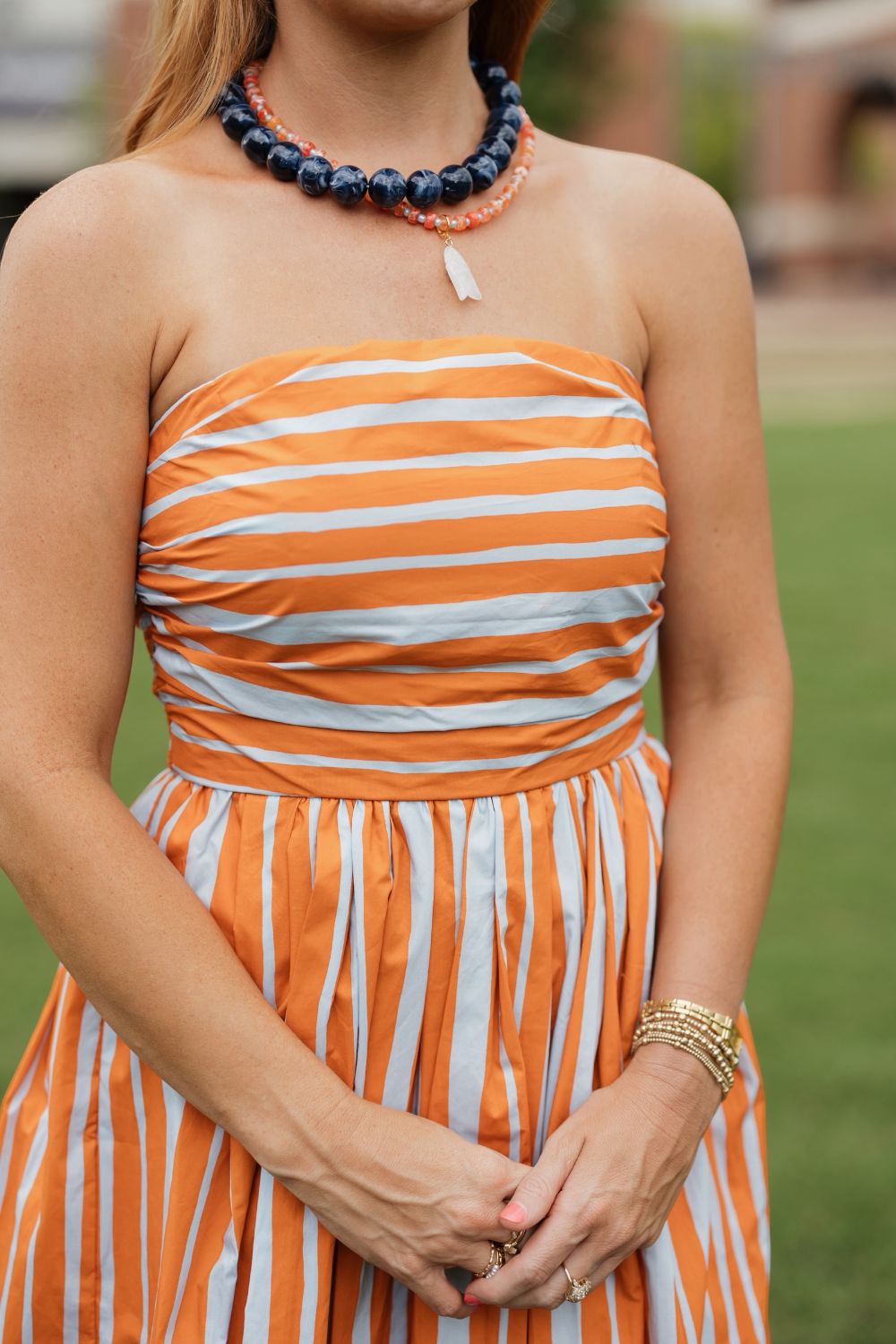 Phoebe Striped Strapless Mini Dress