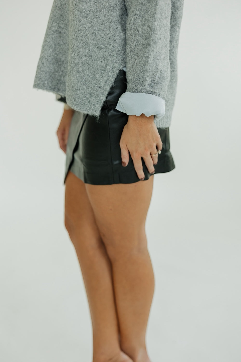 Cindy Charcoal Soft Yarn Knit Sweater