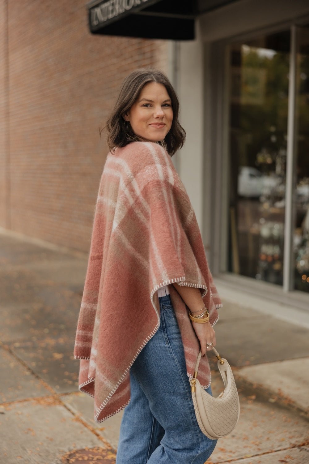 Pink Plaid Whipstitch Wrap