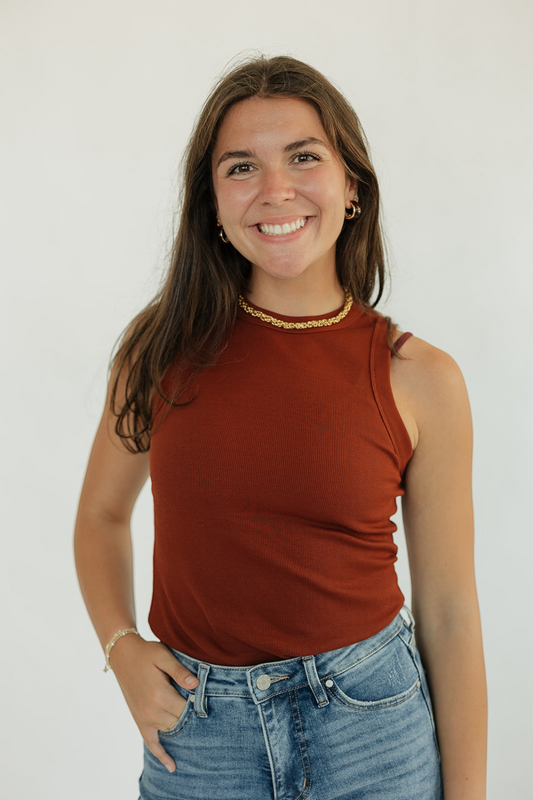 Brick Ribbed Tank Top