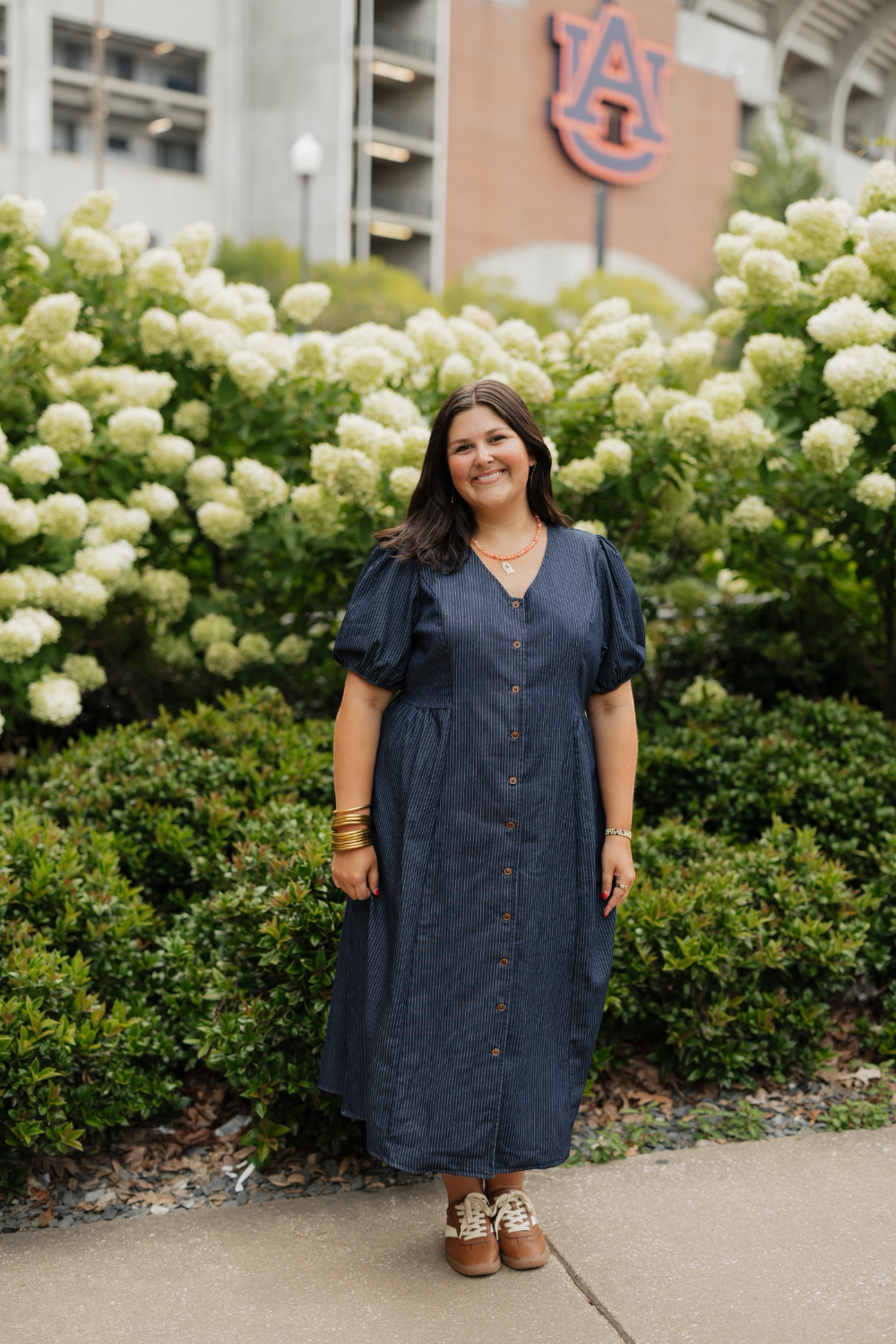 Clara Pinstripe Denim Button Up Dress