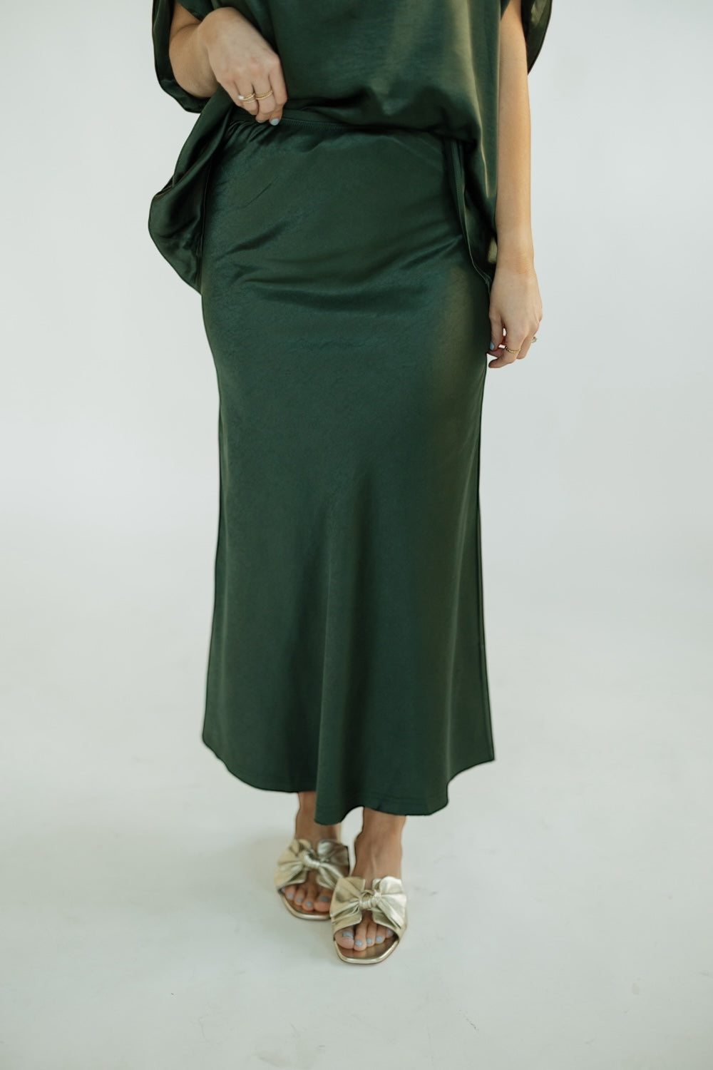 Deep Forest Long Satin Skirt