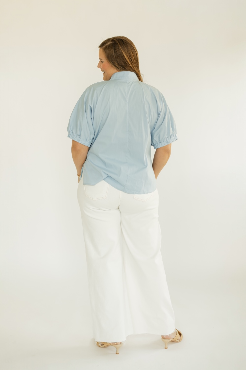 Sheila Chambray Collared Top (S-2XL)