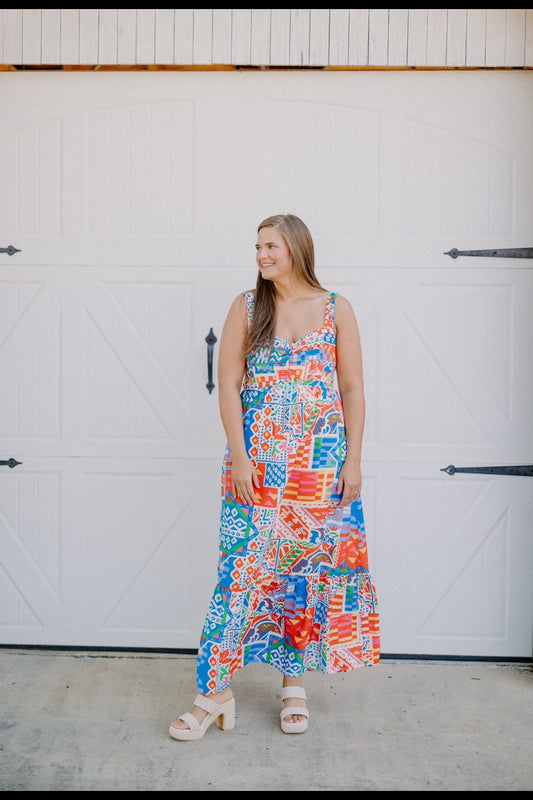 Abba Abstract Print Floral Maxi (XS-3XL)