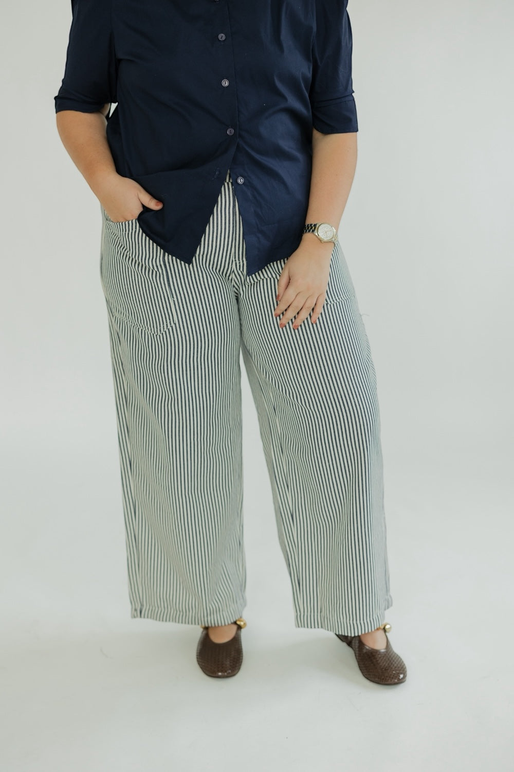 Navy Pinstripe Jean (S-3XL)