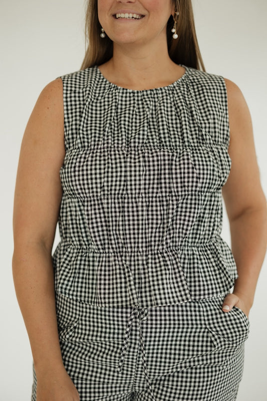 Tessa Black Gingham Tank (XS-XL)