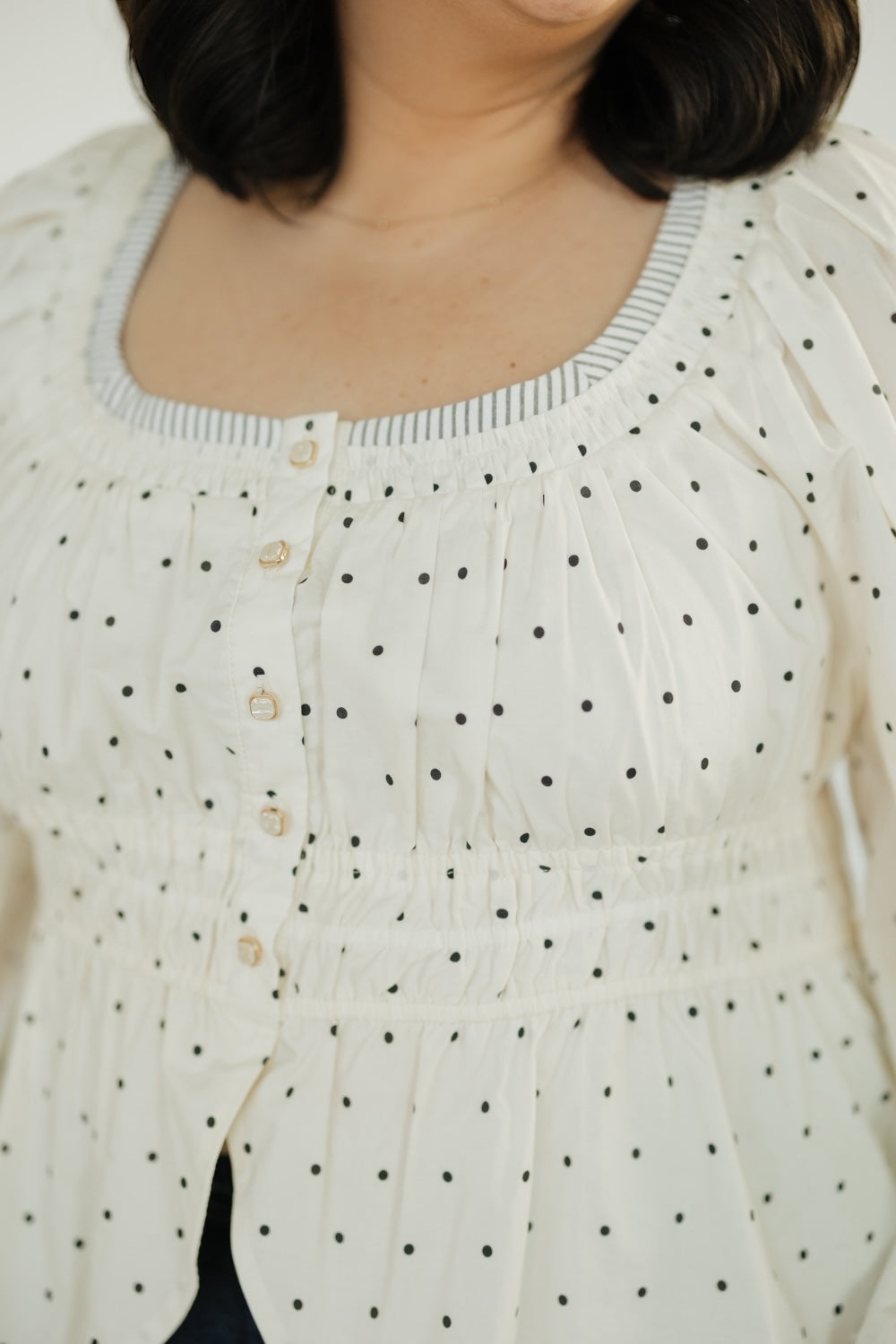 Polly Polka Dot Poplin Top (XS-XL)