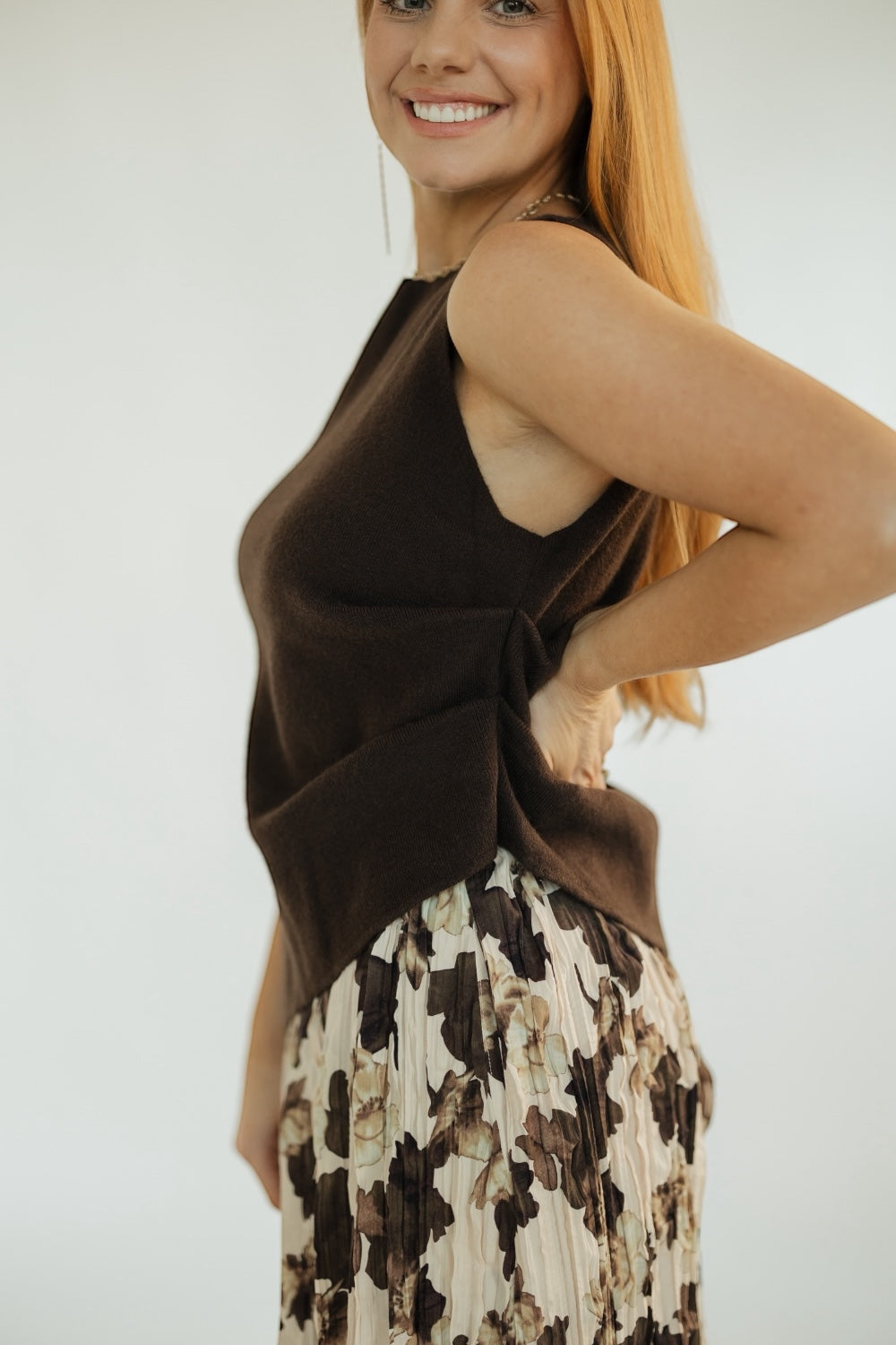 Coco Asymmetrical Sleeveless Knit Top