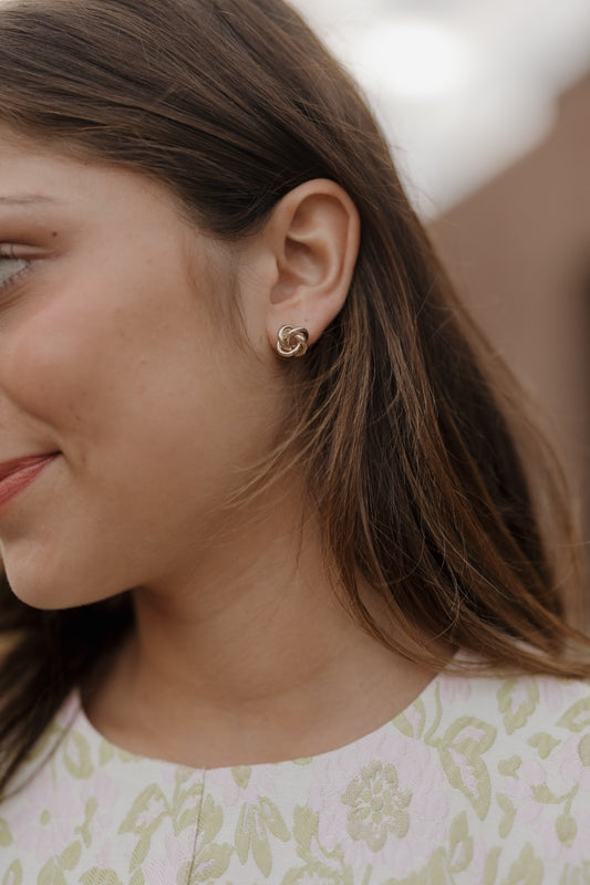 Twisted Ring Stud Earrings