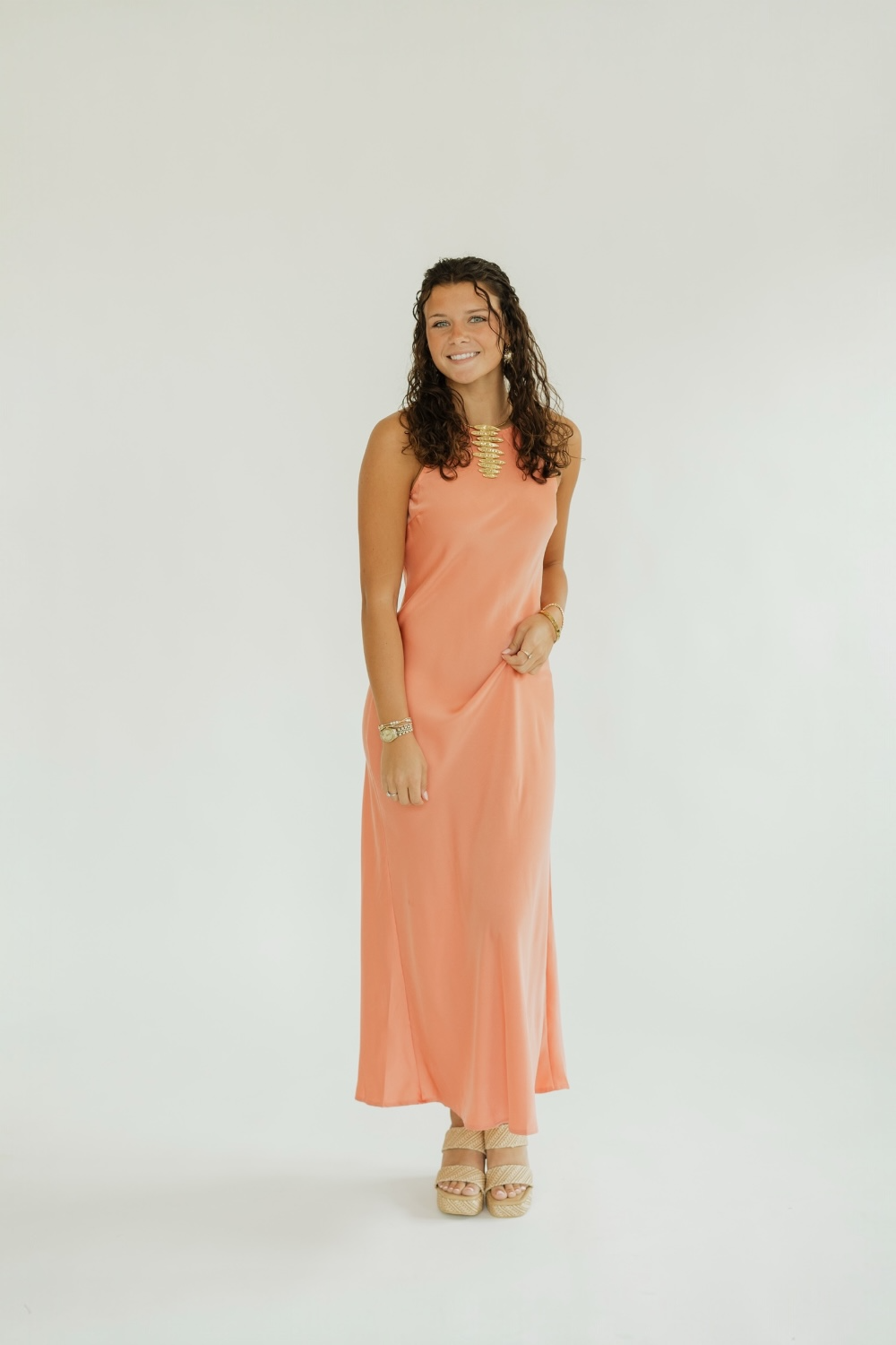 Kellie Coral Slip Dress