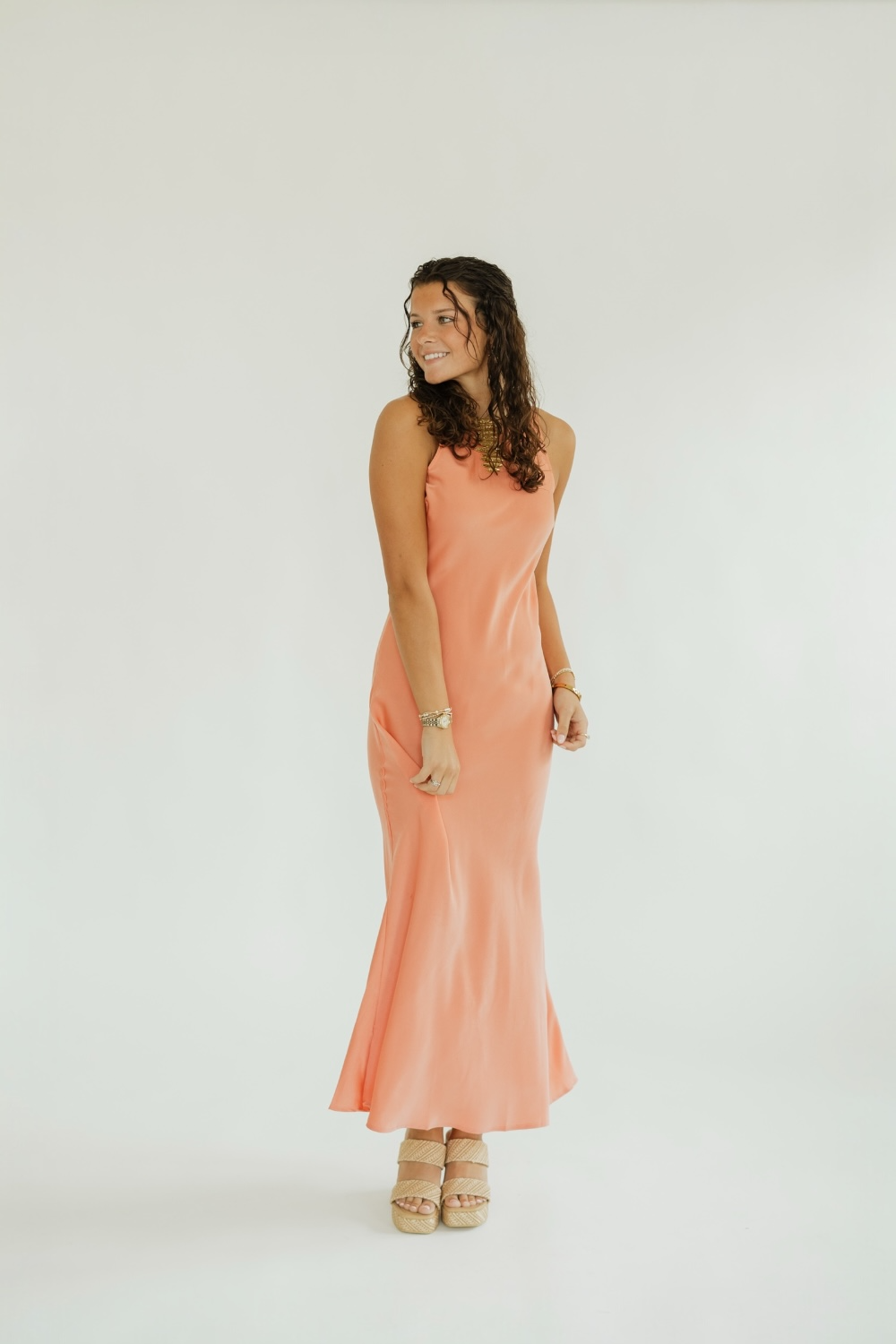 Kellie Coral Slip Dress
