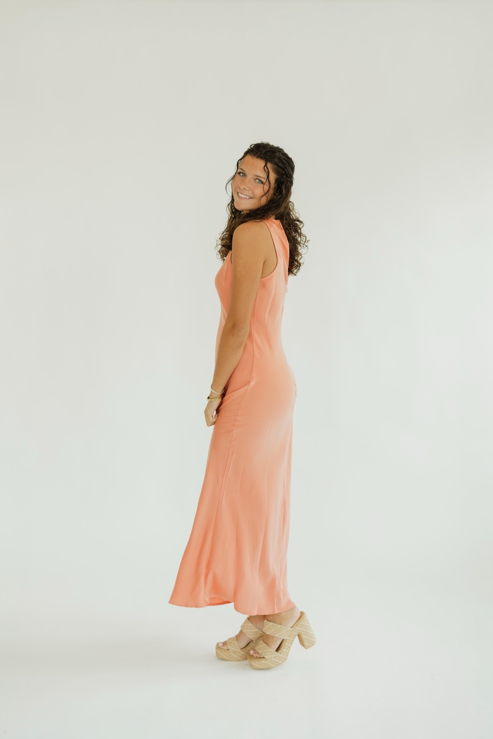 Kellie Coral Slip Dress