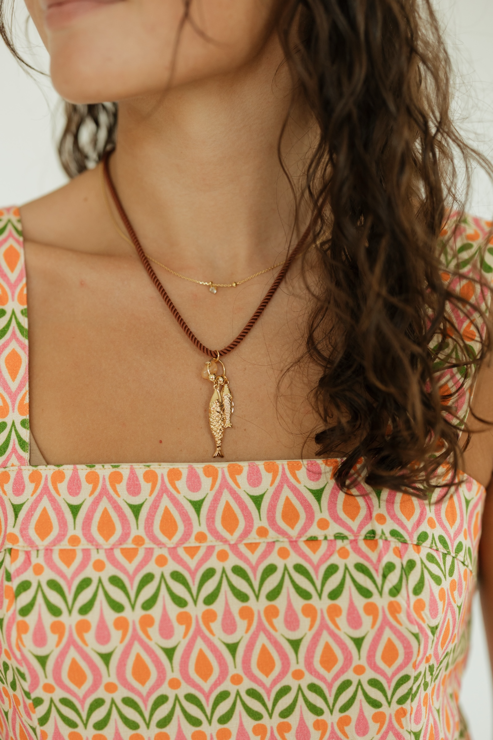 Cord Fish Charm Necklace