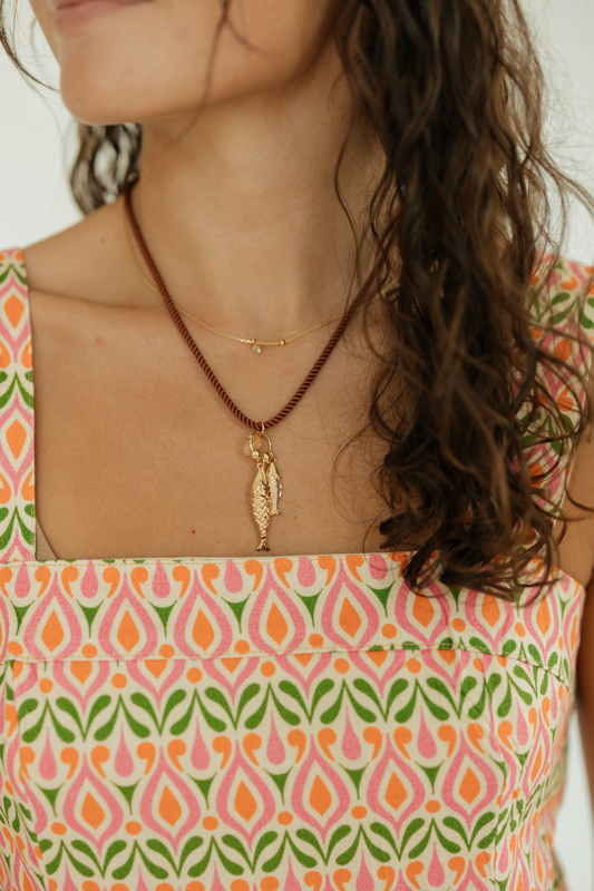 Cord Fish Charm Necklace