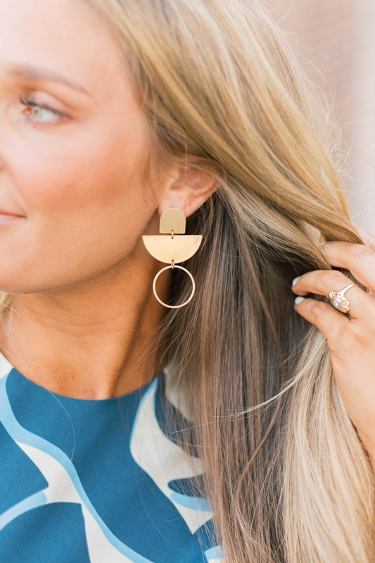 Half Disk & Circle Earrings