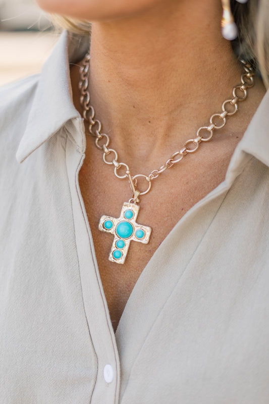Turquoise Cross Necklace