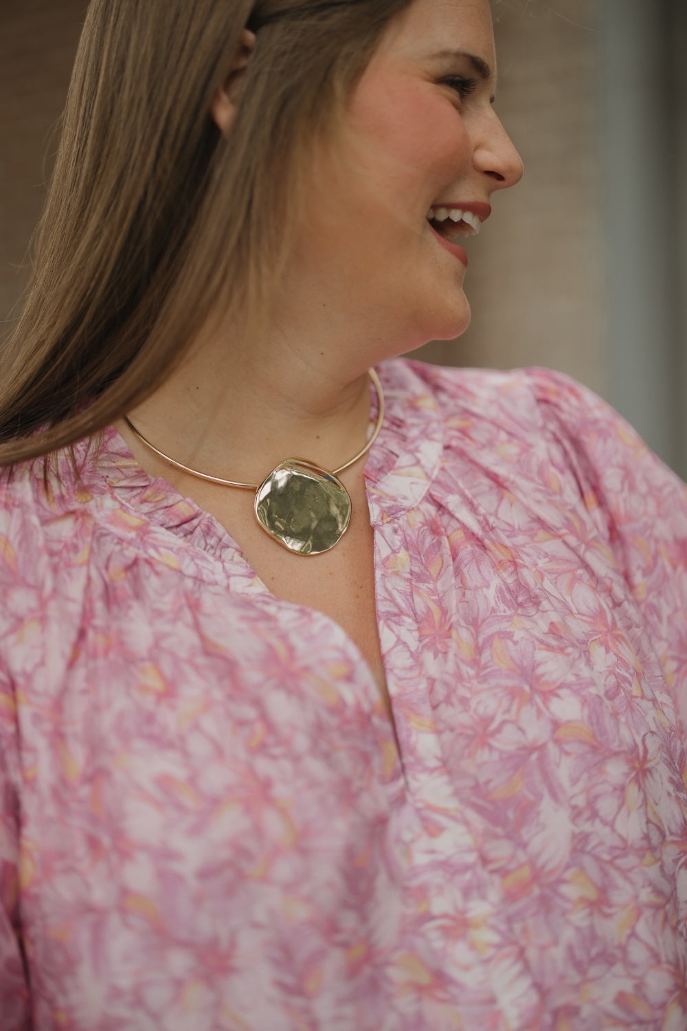 Textured Gold Nugget Choker