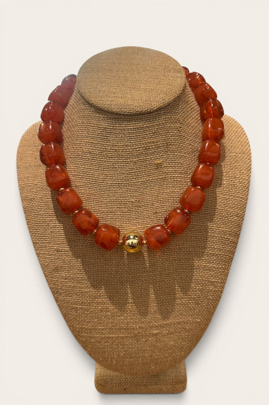 Preston Rust Chunky Beaded Necklace