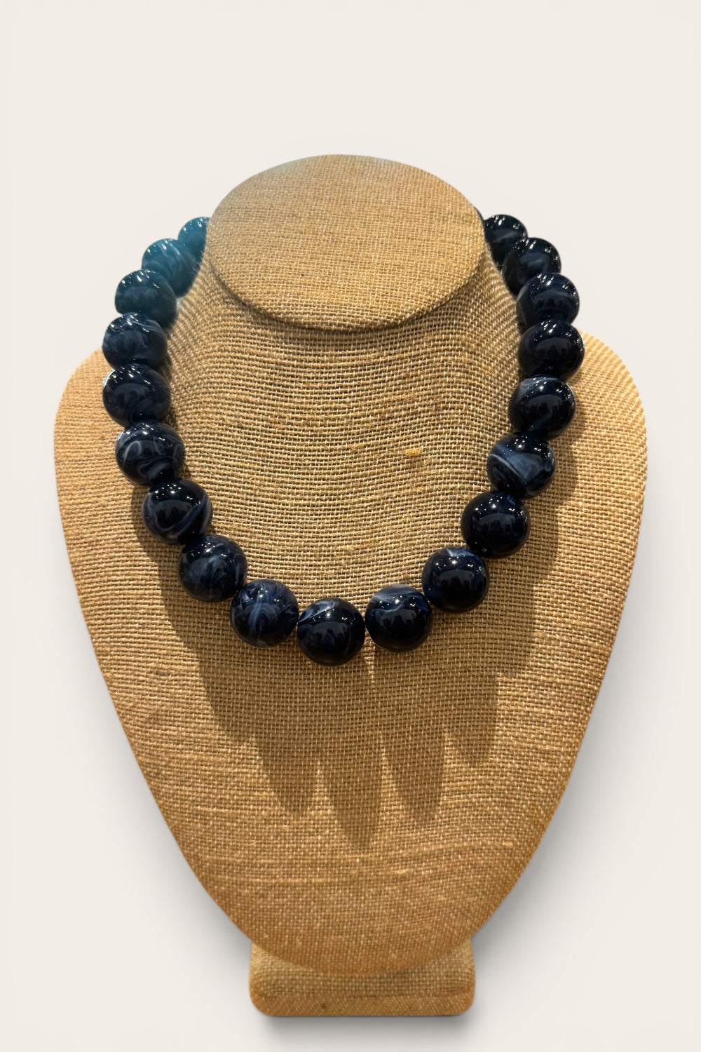 Carter Navy Chunky Beaded Necklace