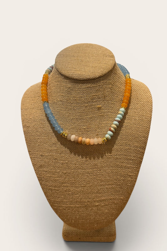Kerry Orange Beaded Necklace