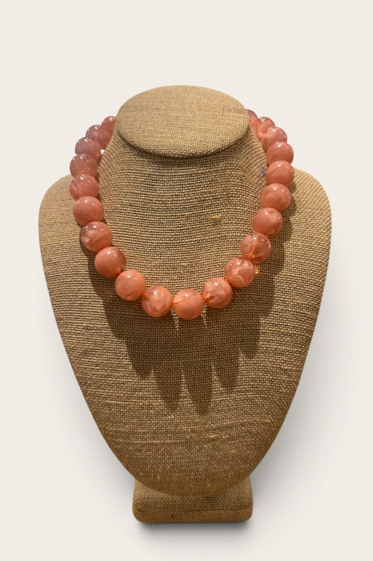 Kameron Light Pink Chunky Beaded Necklace