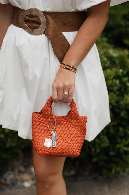 Orange Braided Clutch