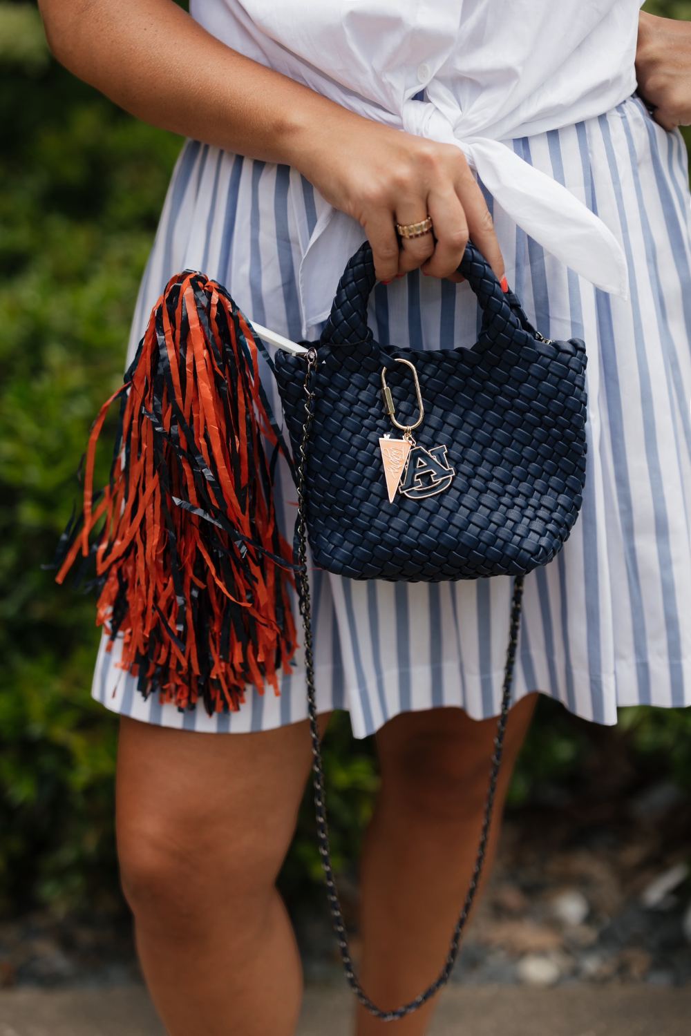 Navy Braided Clutch