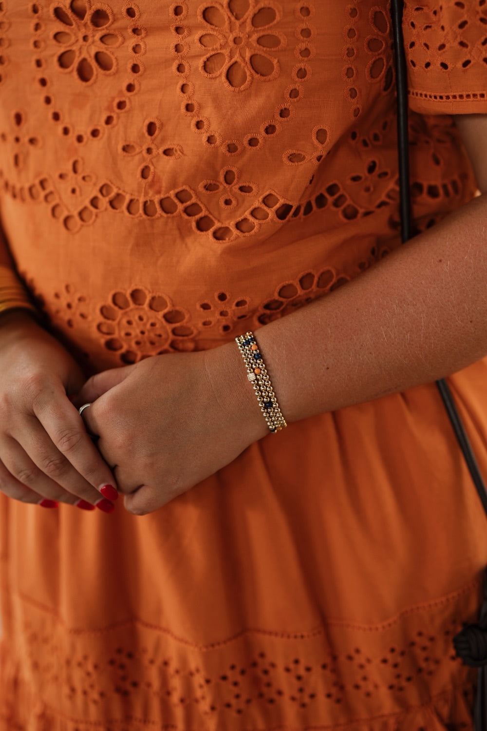 Lidia Navy & Orange Bracelet Stack