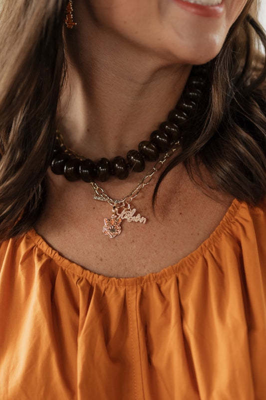 Charm Bar: Auburn Pave Stone Charm