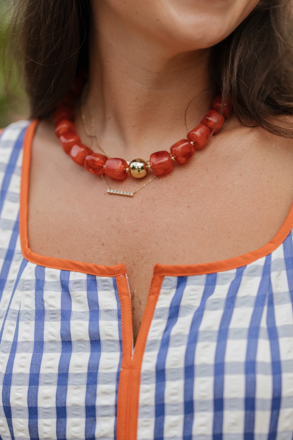 Preston Rust Chunky Beaded Necklace