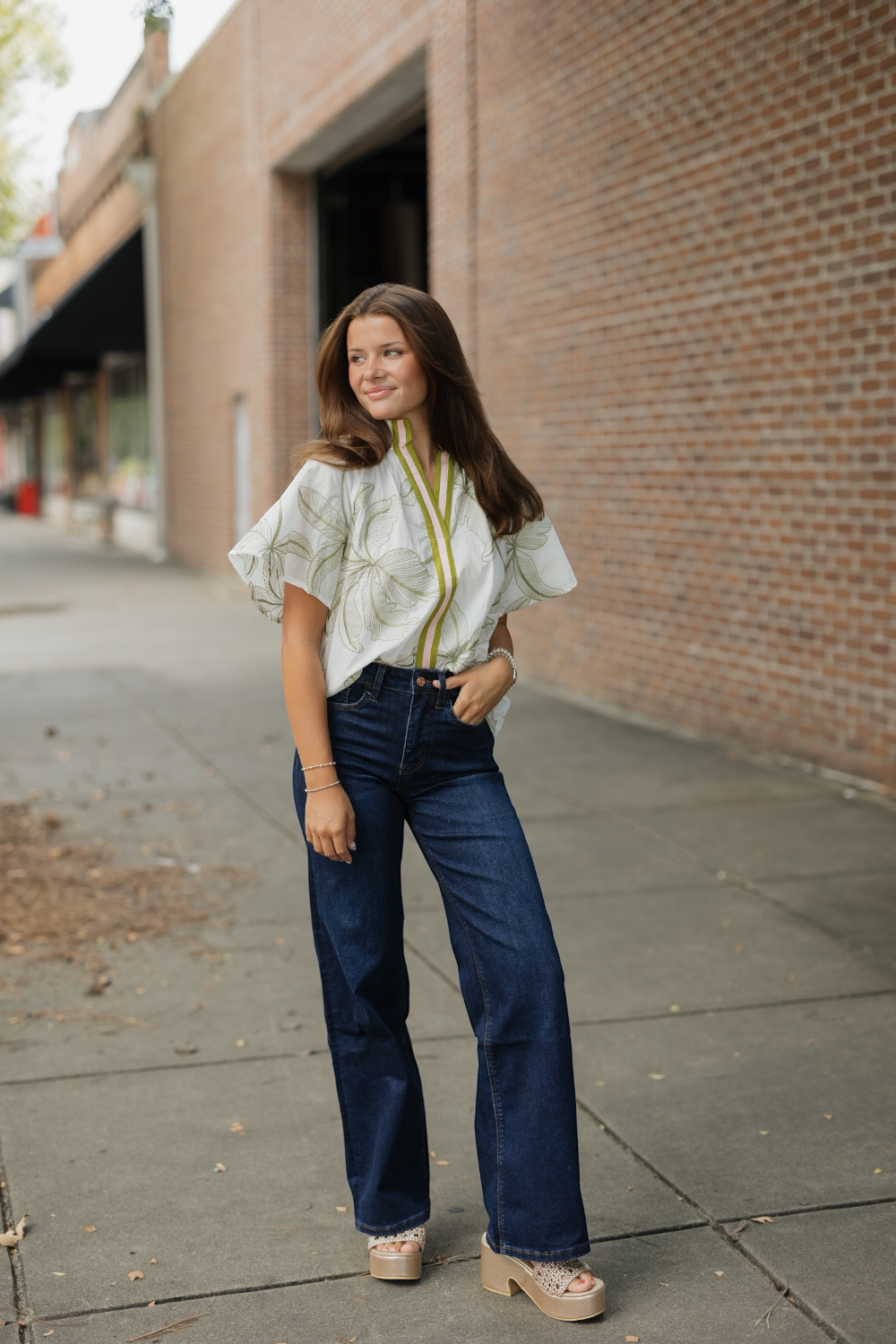 Layla Leaf Fluttered Top