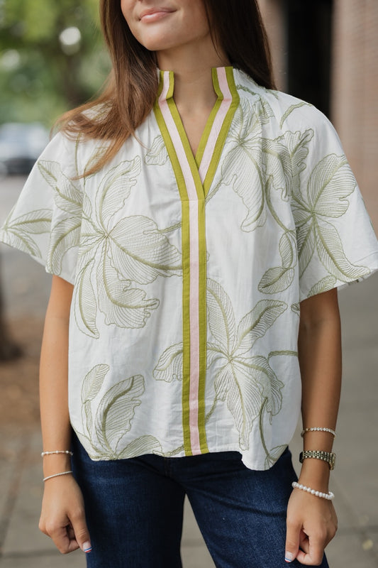 Layla Leaf Fluttered Top