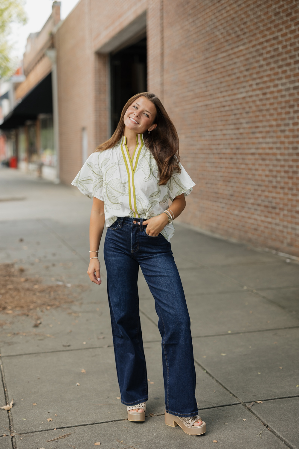 Layla Leaf Fluttered Top