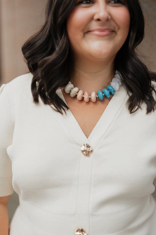 Delray Pastel Mix Chunky Beaded Necklace