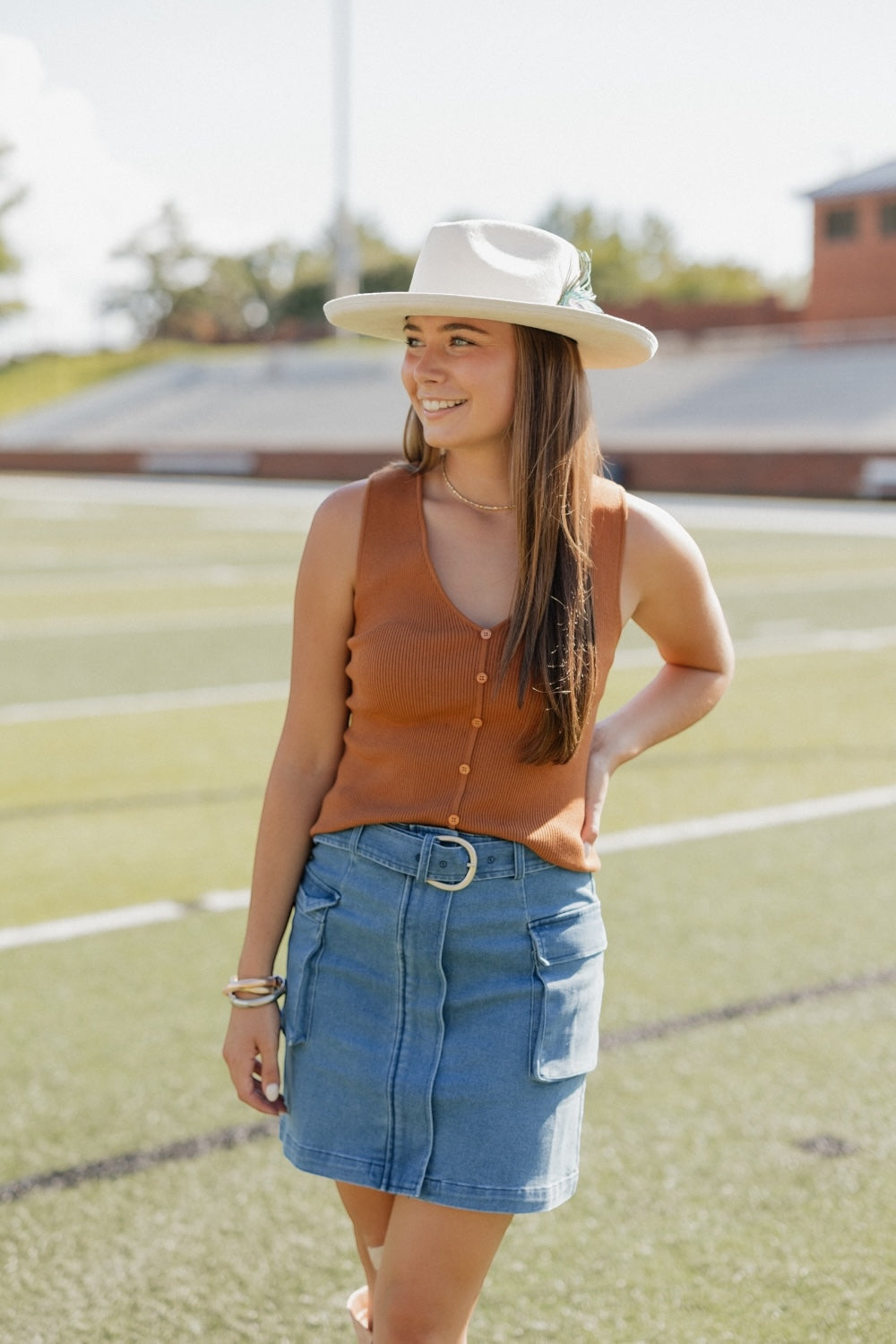 Corinne Denim Cargo Skirt