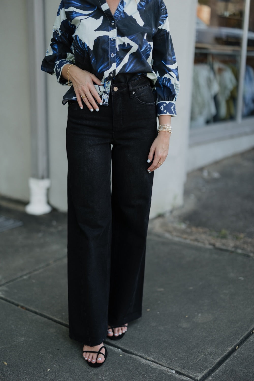 Adeline Black Denim High Rise Straight Leg Jean (XS-XL)