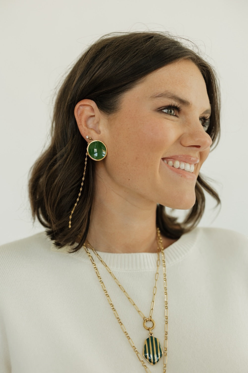 Mini Halo Earrings in Cilantro by Noonday Collection