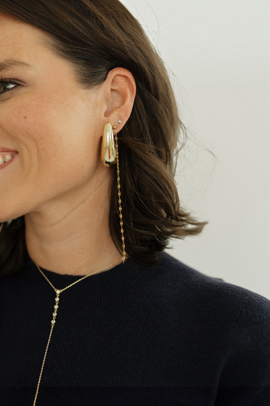 Gold Large Teardrop Earrings
