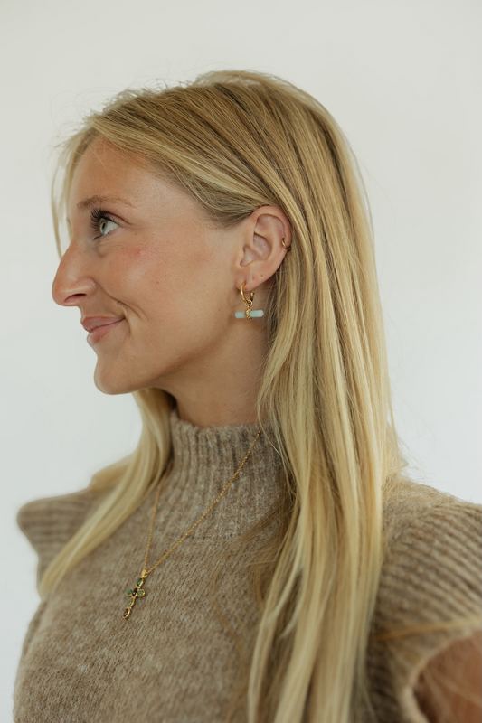 Azura Gold T-Bar Hoop Earrings