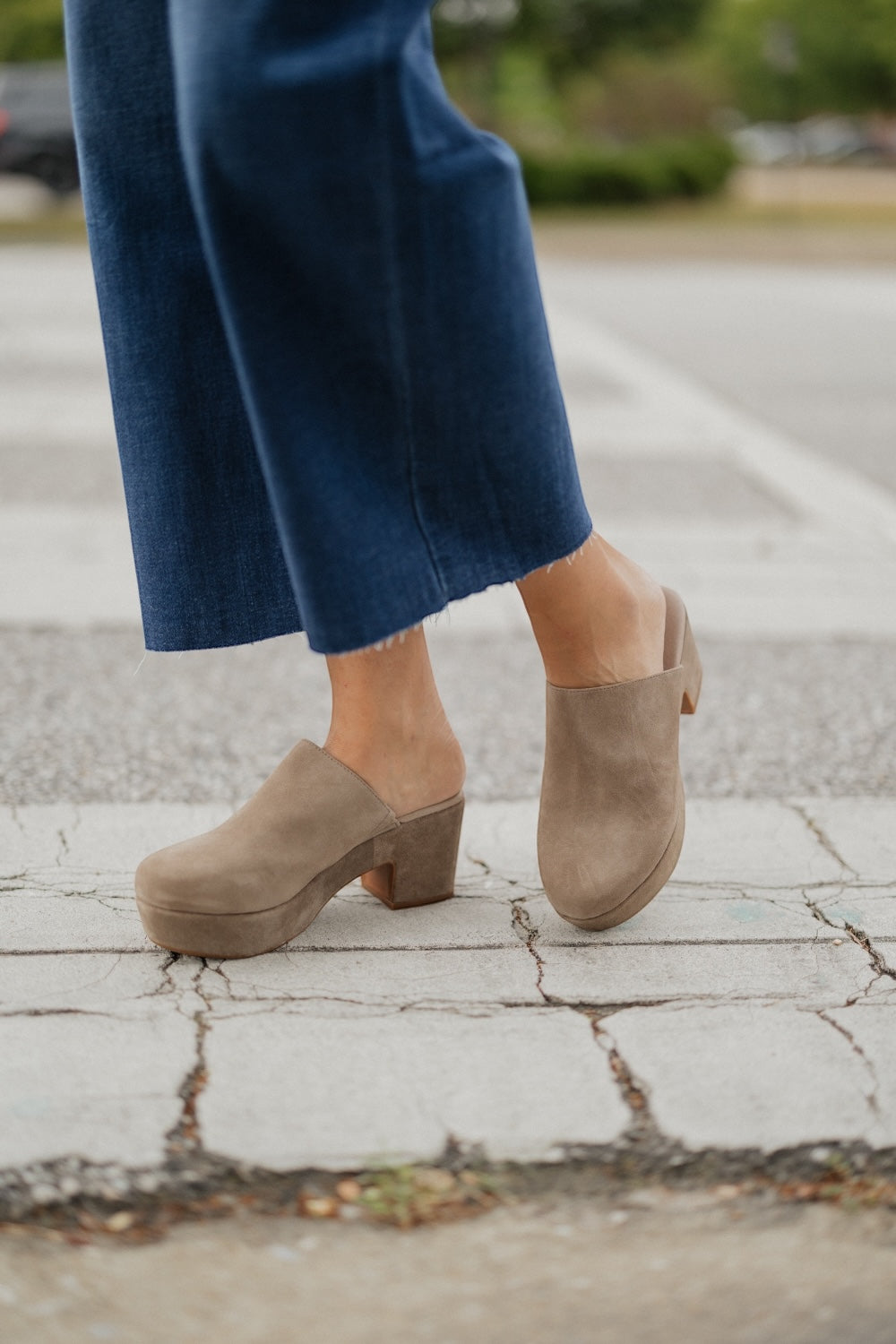 Ginette in Taupe Suede by Chocolat Blu