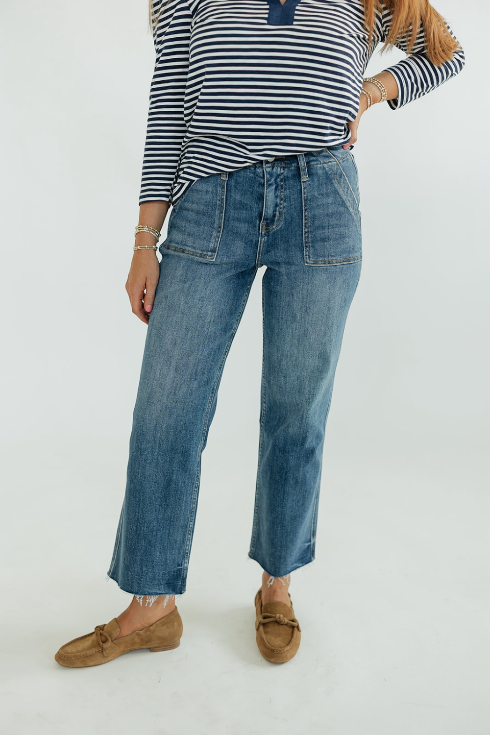 Superb High Rise Crop Utility Straight Jean (0-22)
