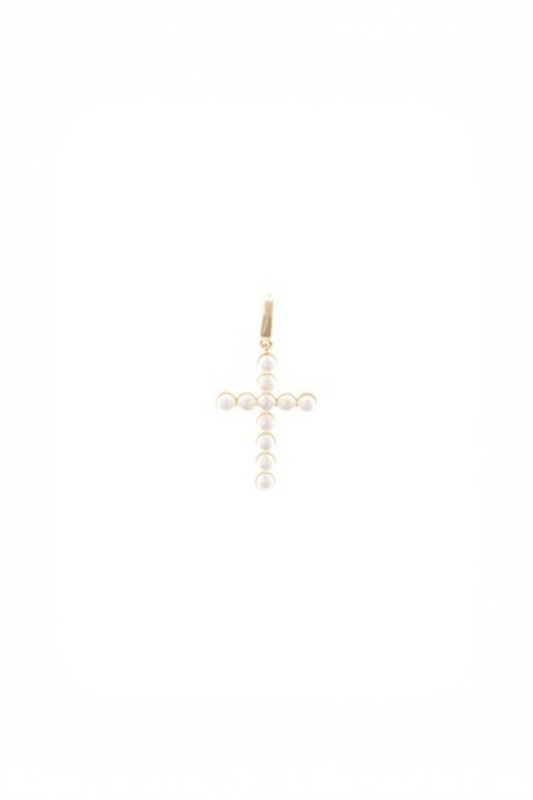 Charm Bar: Pearl Stud Cross Charm