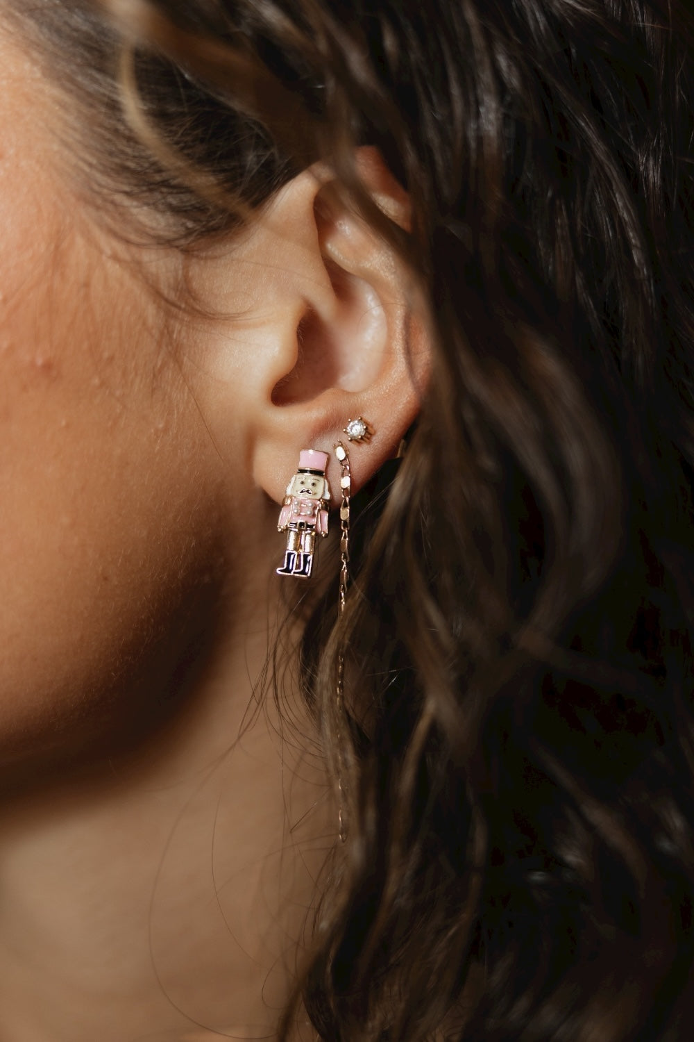 Pink Nutcracker Earrings
