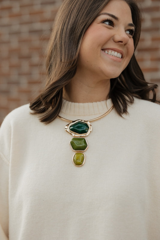 3 Charm Drop Omega Necklace