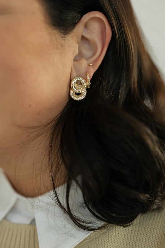Textured Double Ring Earrings