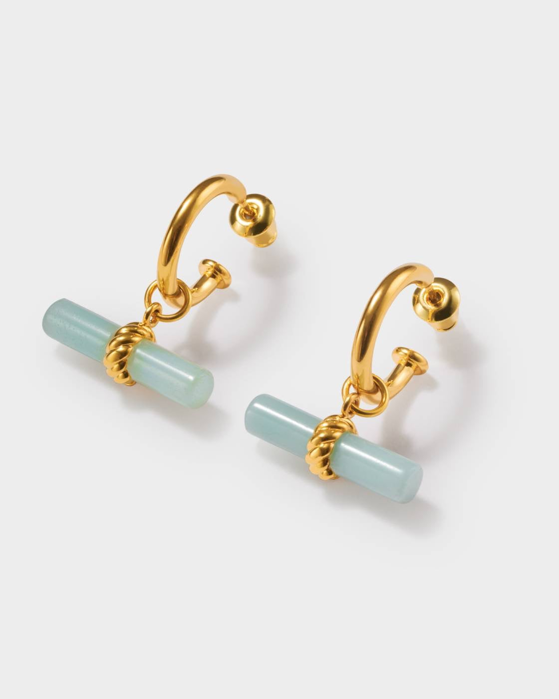 Azura Gold T-Bar Hoop Earrings